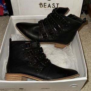 Women’s Black Buckled Boots